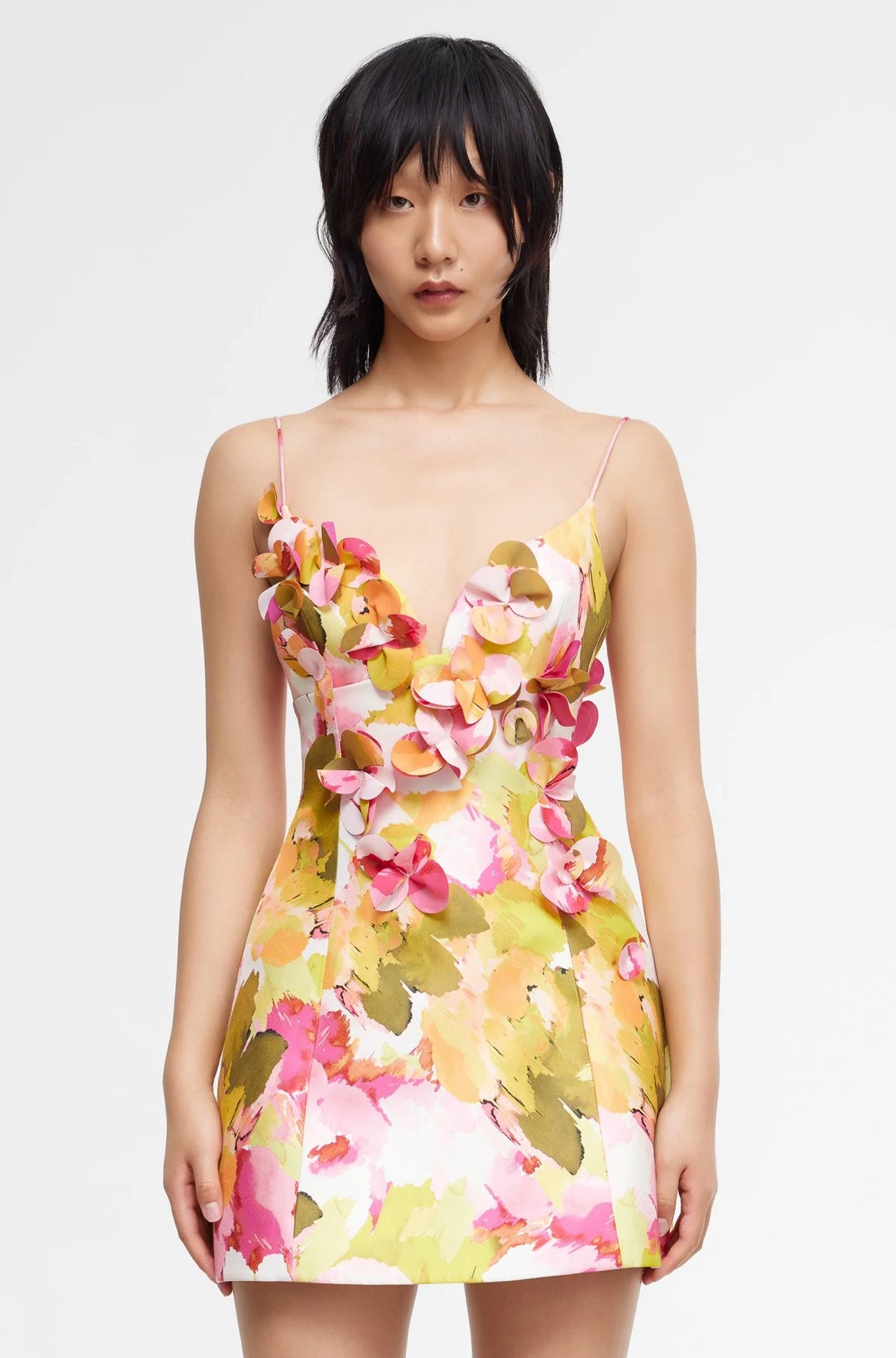 ACL Isla Mini Dress in 3D Camelia Posy Floral