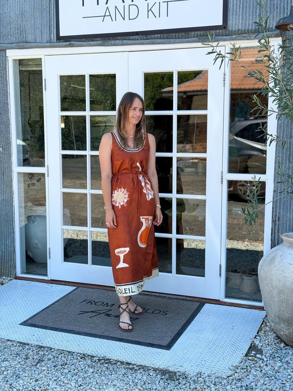 ALM Soleil D'amour Sleeveless Silk Midi Dress