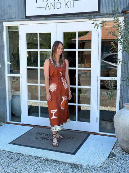 ALM Soleil D'amour Sleeveless Silk Midi Dress