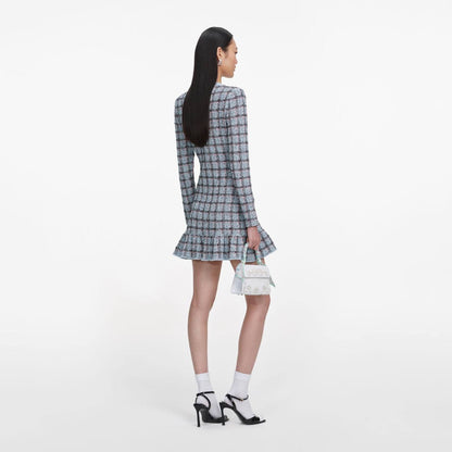 SP Blue Check Knit Mini Dress
