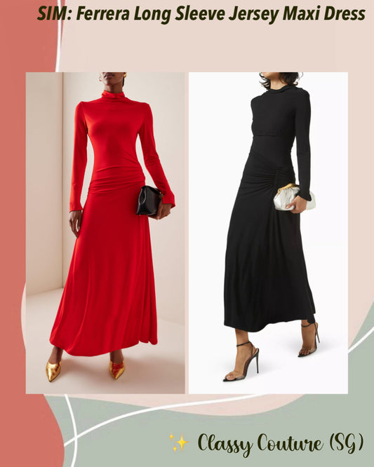 SIM Ferrera Long Sleeve Jersey Maxi Dress