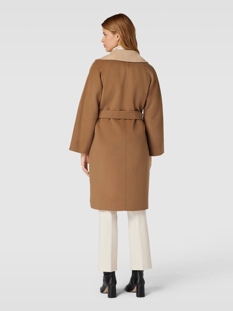 SALE! MM Reversible Rail Belted Wool Coat in Cream/Camel