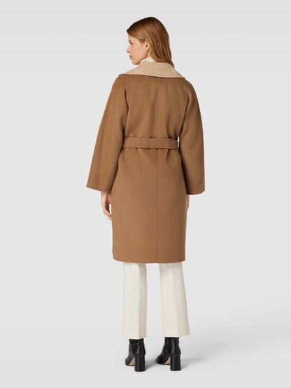 SALE! MM Reversible Rail Belted Wool Coat in Cream/Camel