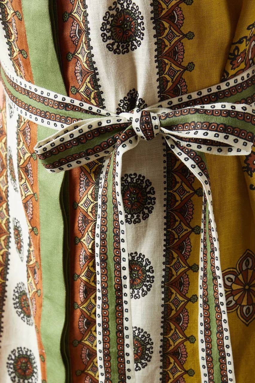 ALM Contina Linen Shirtdress Midi Maxi Dress