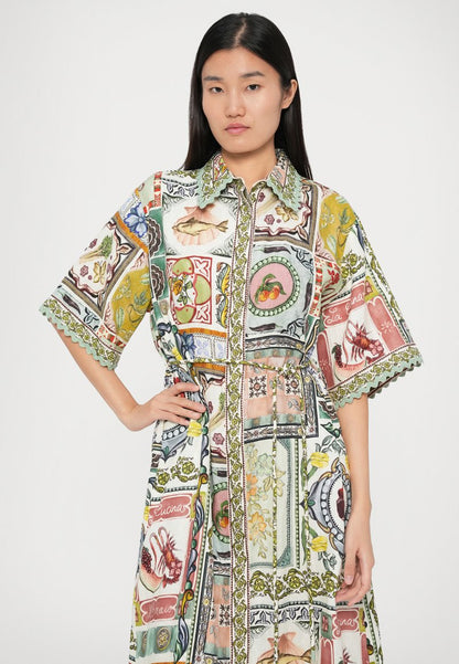ALM Tommasina Linen Midi Dress Shirtdress