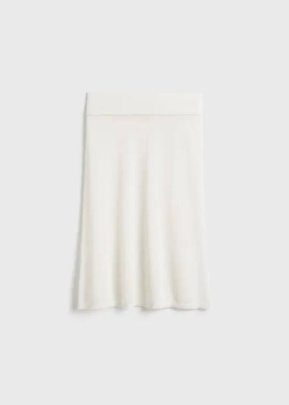Tot Short Lyocell-Cashmere Fine Knit Mini-Midi Skirt