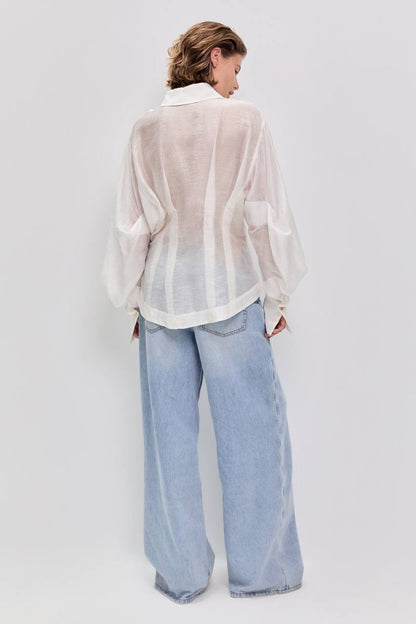 AJ Murphie Linen Blend Tailored Long Sleeve Shirt