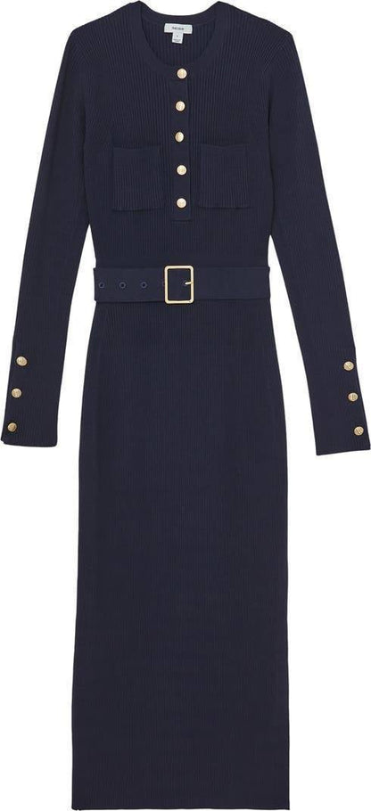 RS Willow Buttoned Rib Knit Midi Dress