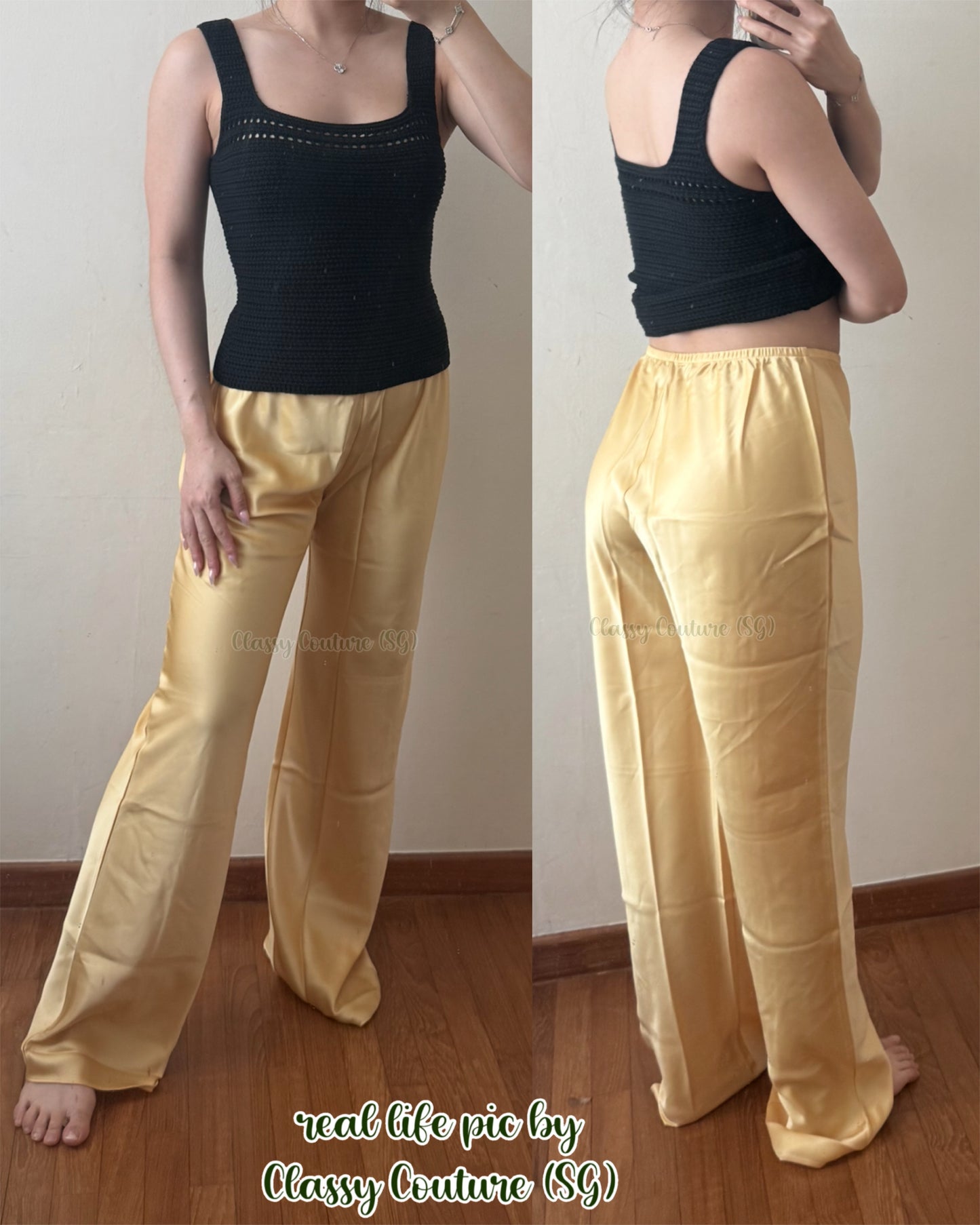 5 Colors! Ref Gale Satin Mid Rise Bias Pant