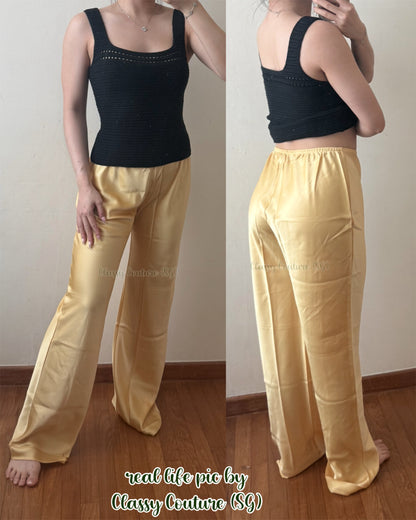 5 Colors! Ref Gale Satin Mid Rise Bias Pant
