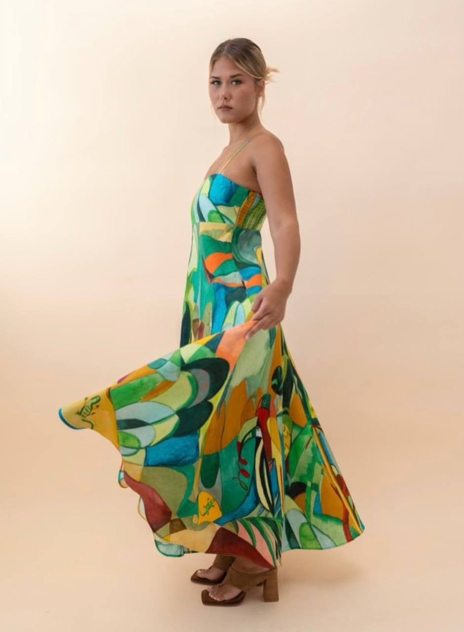 ALM Mokshini Linen Sundress Midi Dress