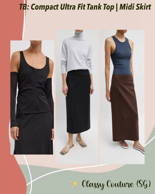 TB Compact Ultra Stretch Tank Top | Midi Skirt | Set