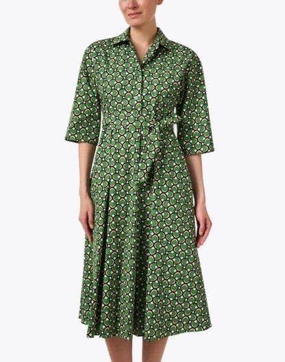 MM Varena Green Print Midi Dress