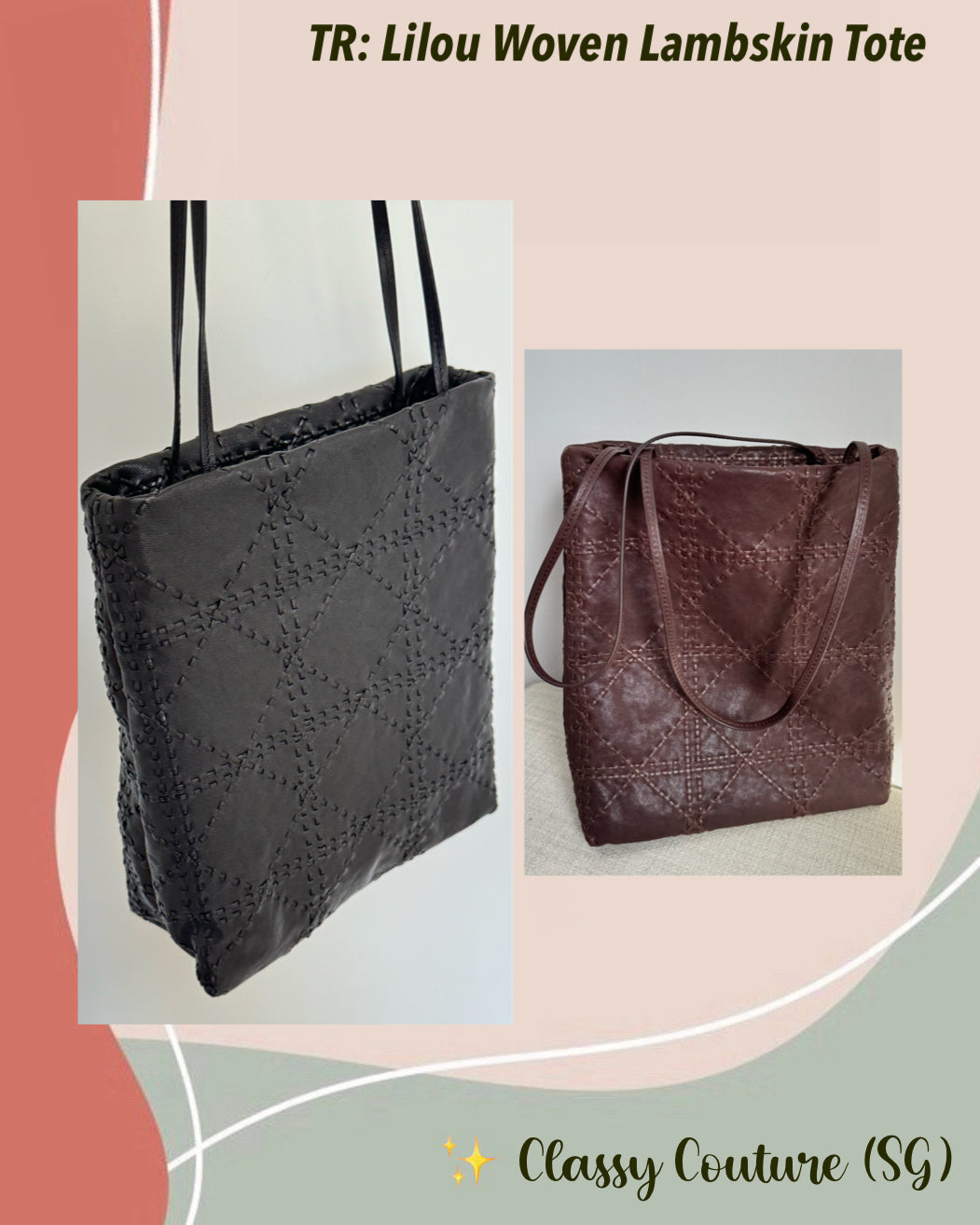 TR Lilou Woven Lambskin Leather Tote Bag
