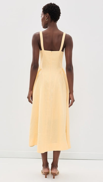 5 Colors! Ref Birdie Linen Midi Dress