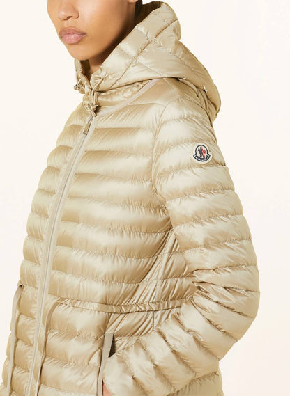 MC Raie Hooded Short Down Gathered Waist Drawstring Jacket