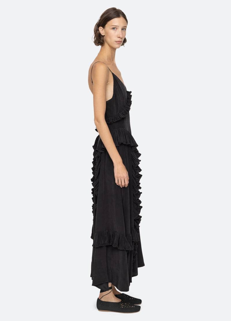 SE Delilah Chiffon Ruffle Midi Maxi Dress
