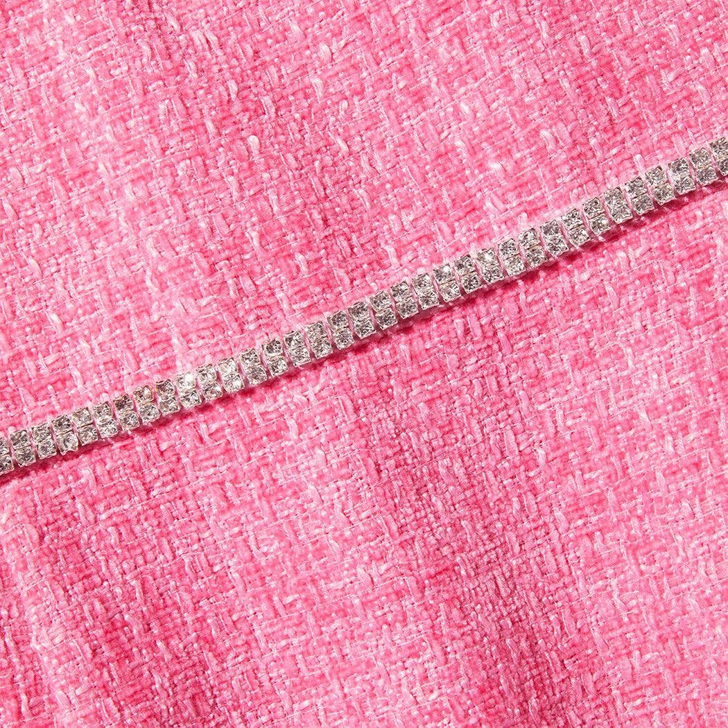 SP Pink Boucle Diamanté Mini Dress