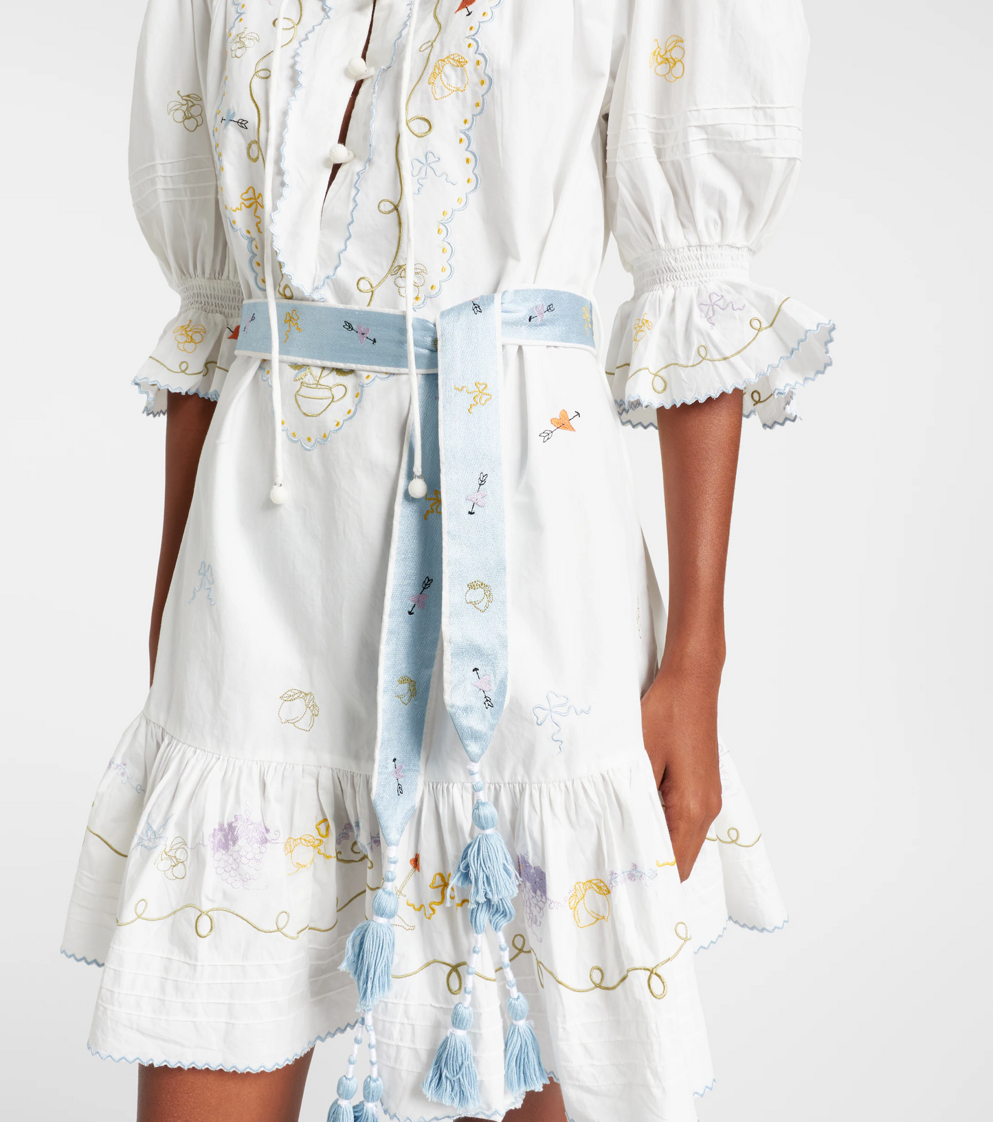 ALM Giulia Embroidered Cotton Mini Dress