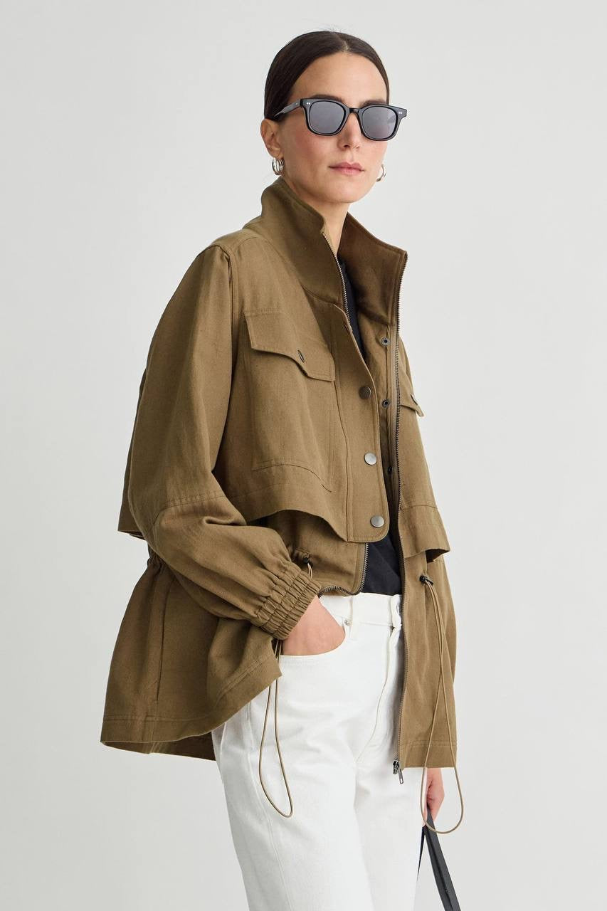 AA Long Selva Cotton-Linen Jacket