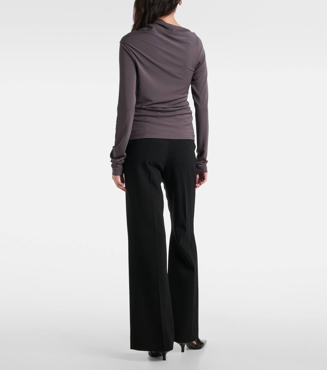 TOT Draped Viscose-blend Jersey Long Sleeved Top