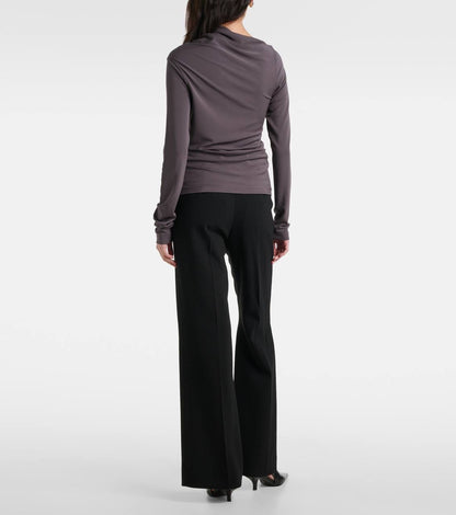 TOT Draped Viscose-blend Jersey Long Sleeved Top
