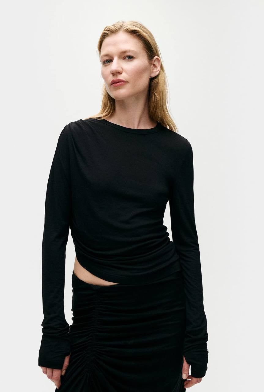 SALE! SL Jersey Modal-silk Drape Long Sleeved Top