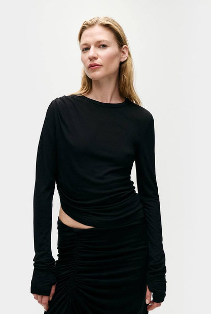 SALE! SL Jersey Modal-silk Drape Long Sleeved Top