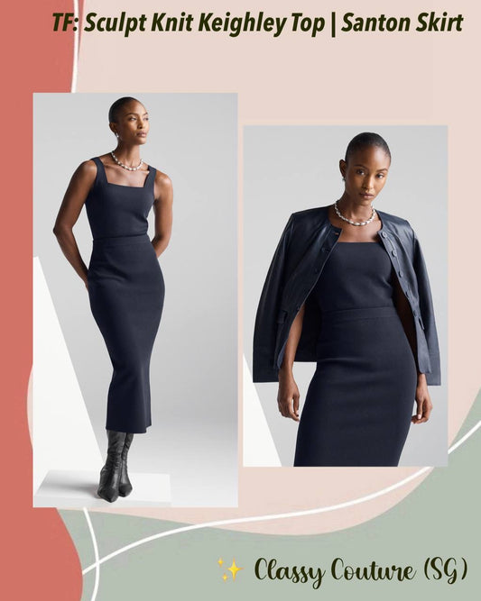 TF Sculpt Knit Keighley Tank Top | Santon Midi Skirt | Viscose-blend Set