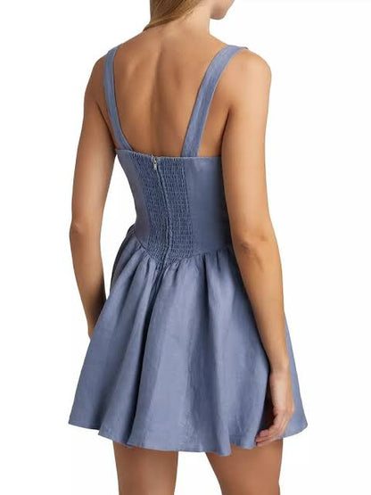 4 Colors! Ref Daria Linen Mini Dress