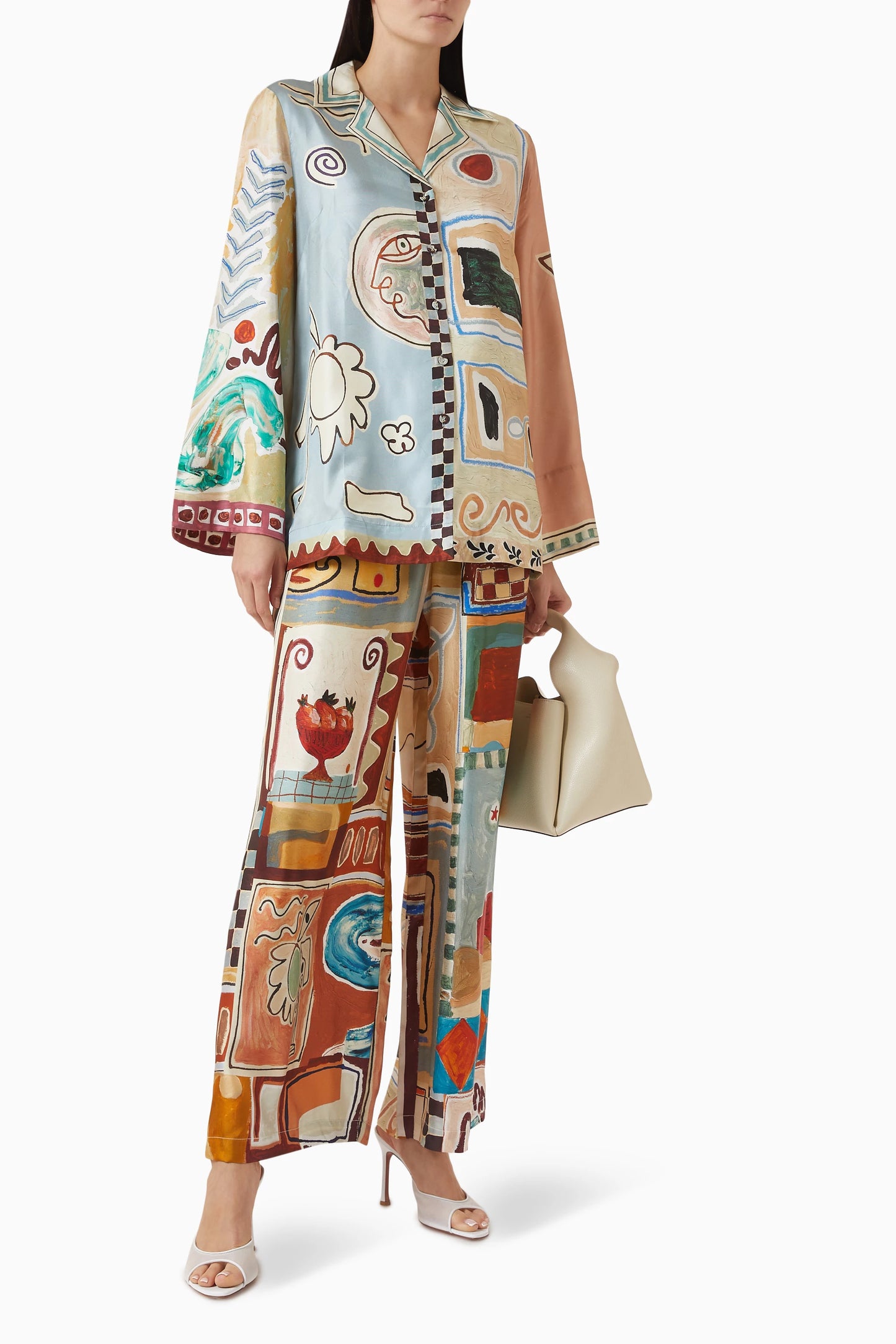 ALM Michelle Silk Shirt | Drawstring Pants | Set