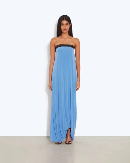 RB Antonie Cowl-Back Buckle Maxi Dress