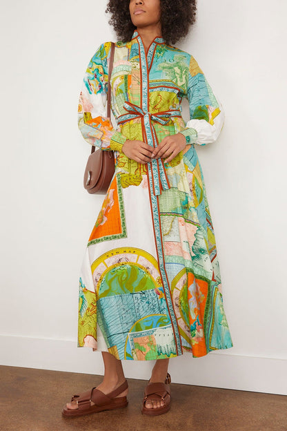 ALM Atlas Cotton Poplin Shirtdress Maxi Dress