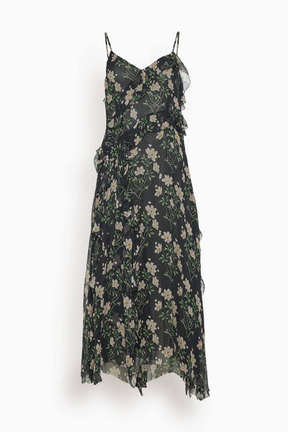 SE Elizabeth Floral Ruffle Strappy Midi Dress