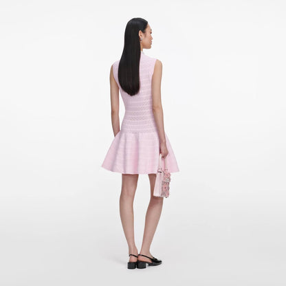 SP Pink Pointelle Diamanté Knit Mini Dress