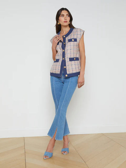 LA Laurel Tweed Oversized Vest