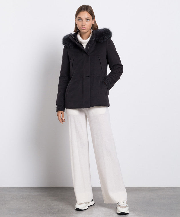 LP Icery Cashmere Short Jacket with Fox Fur Trim