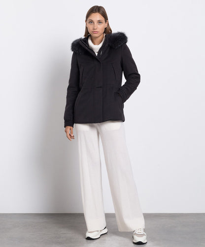 LP Icery Cashmere Short Jacket with Fox Fur Trim