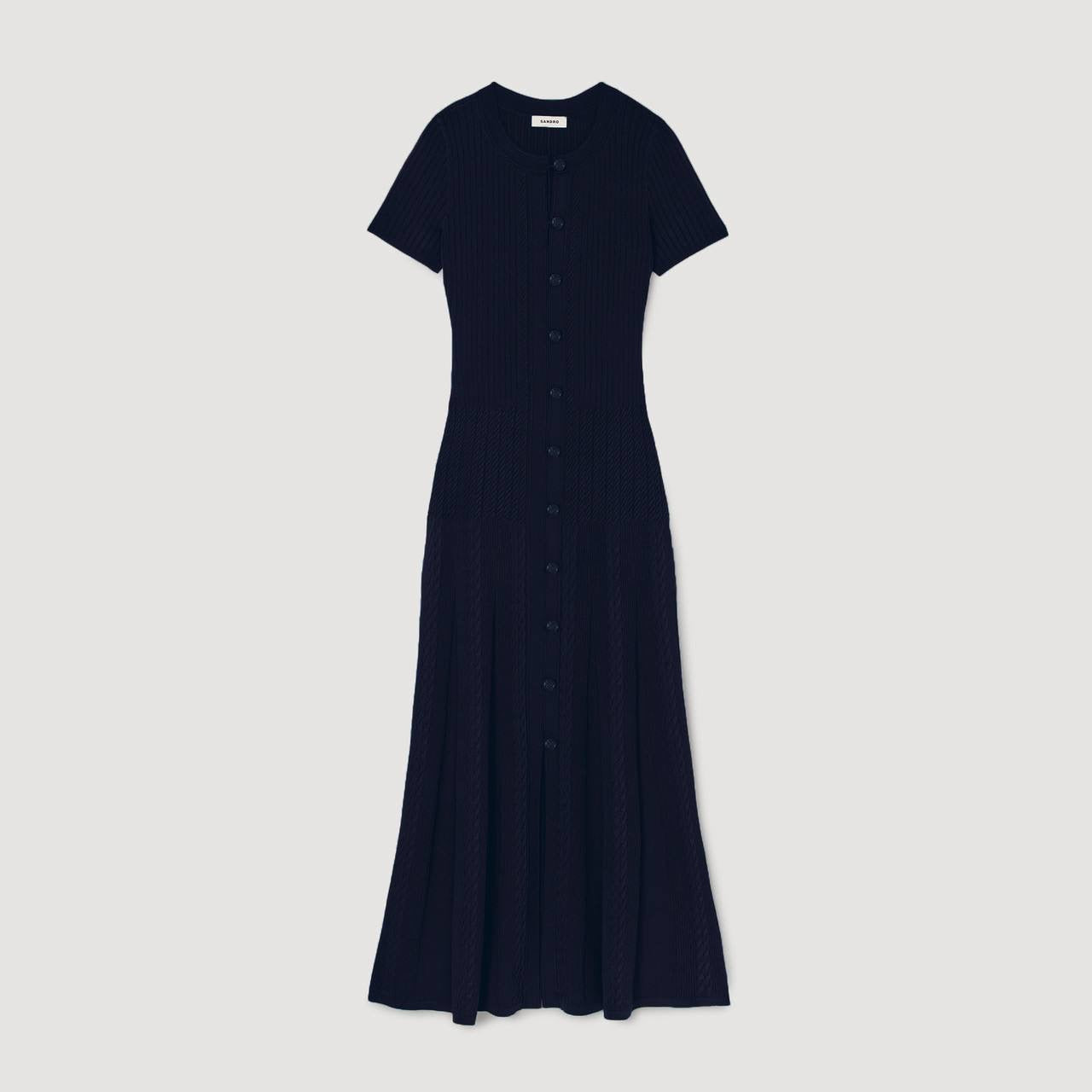 SD Milla Viscose Knit Midi Dress in Navy blue & Wine red