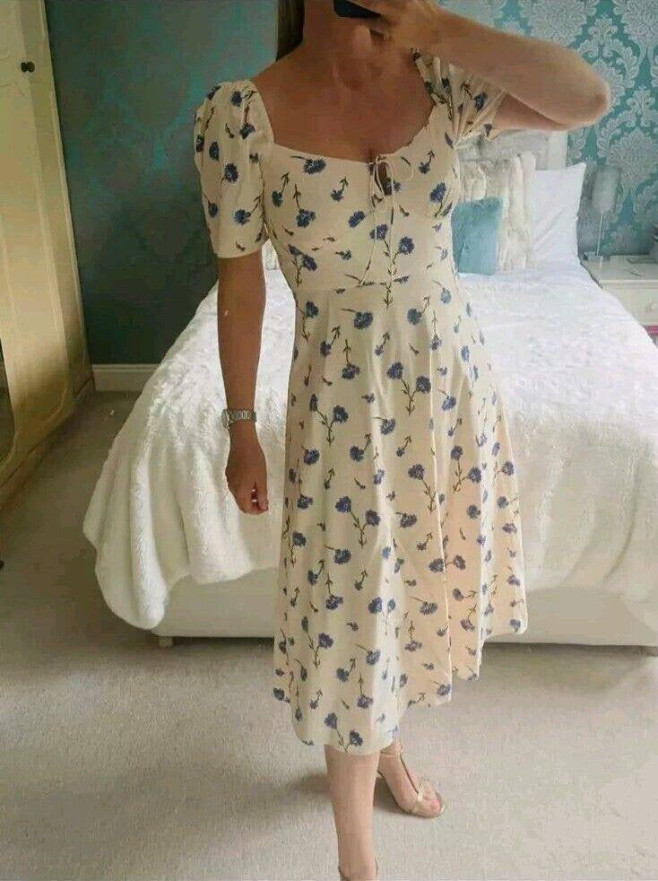 LKB Phelia Cotton-Blend Sweetheart Midi Dress