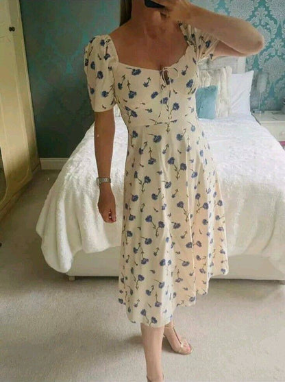 LKB Phelia Cotton-Blend Sweetheart Midi Dress