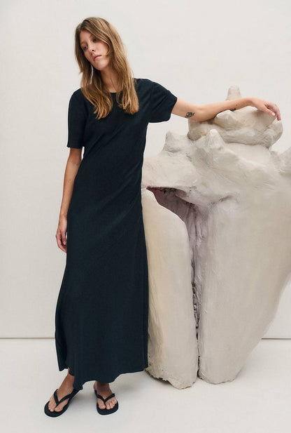 (PART 5/5) SL Short Sleeve Silk Bias Midi Maxi Dress