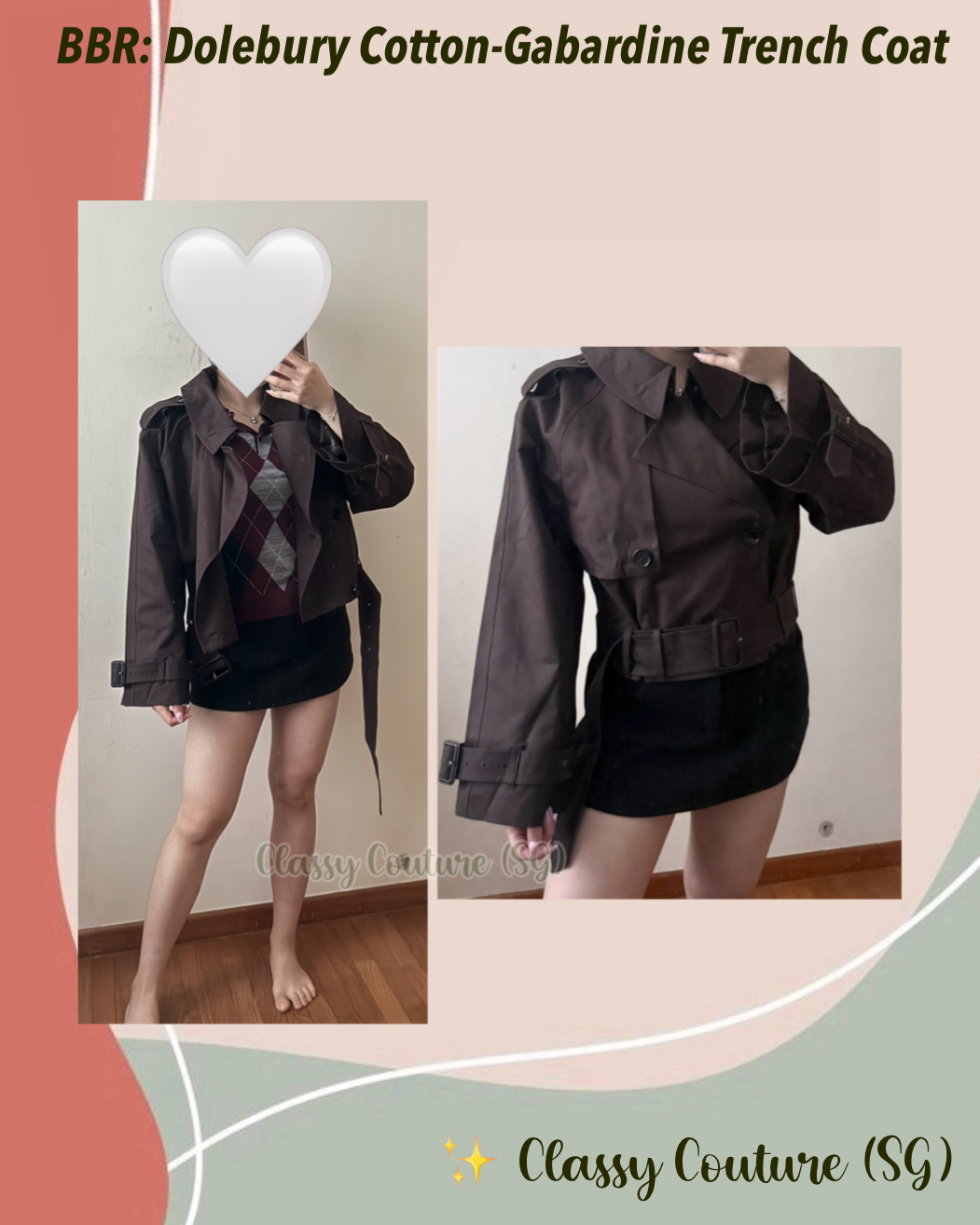 BBR Dolebury Cropped Cotton-Gabardine Trench Coat Jacket