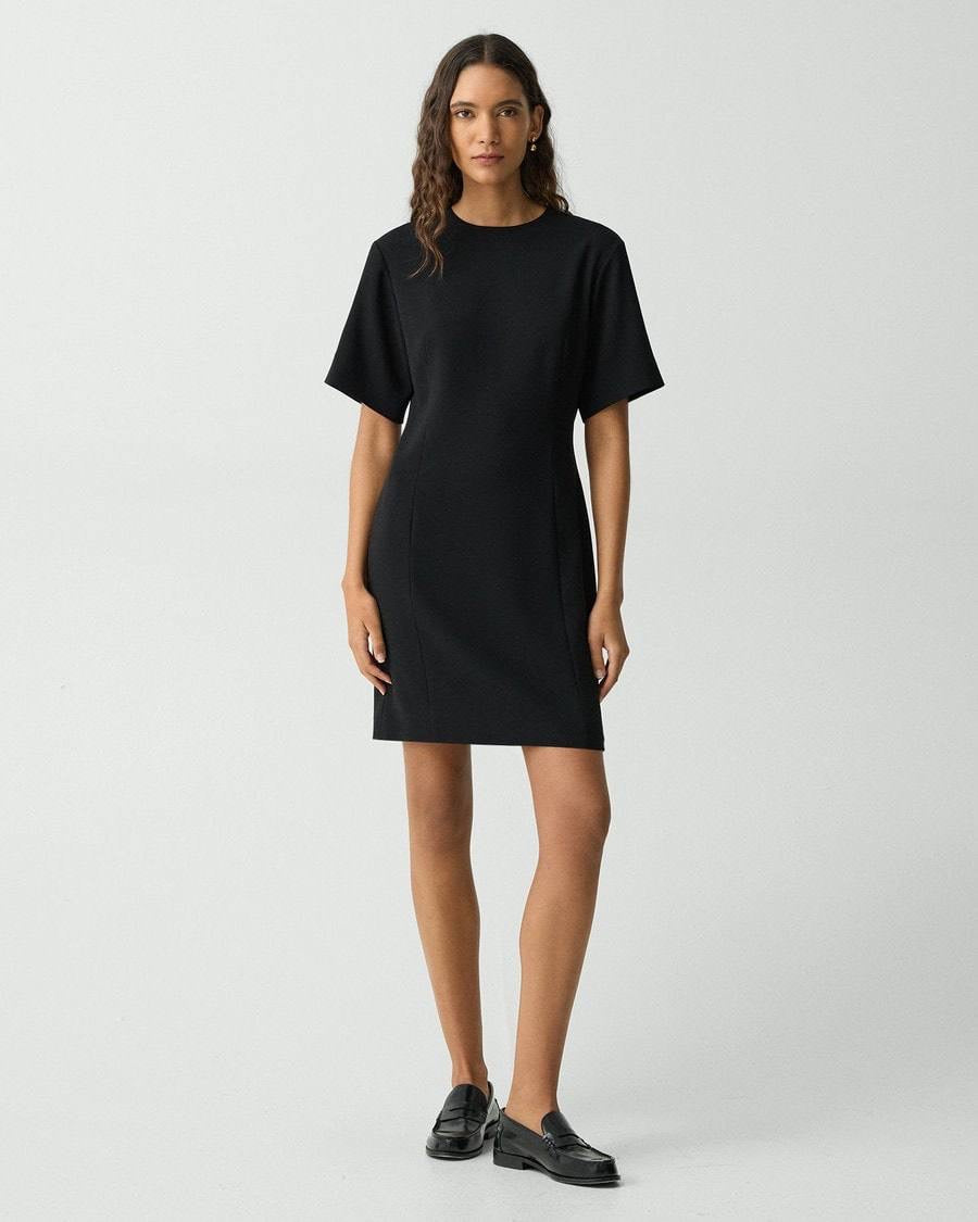 TH T-Shirt Mini Dress in Admiral Crepe