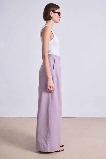 AA Eli Cotton-Linen Wide Leg Pants in Nirvana Purple
