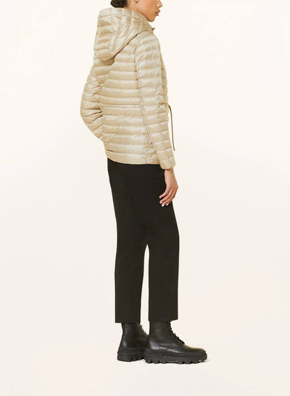 MC Raie Hooded Short Down Gathered Waist Drawstring Jacket