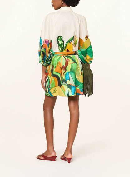 ALM Mokshini Linen Mini Dress Shirtdress