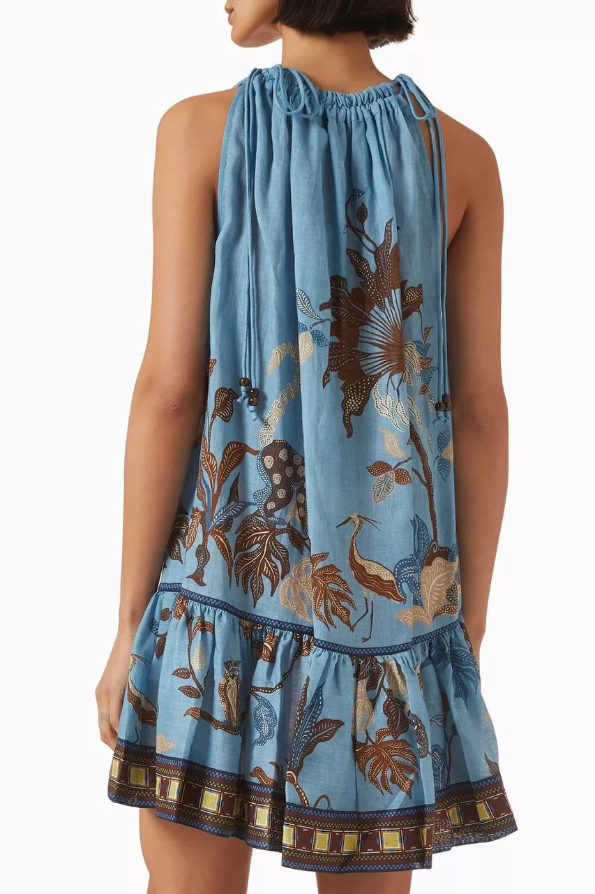 ALM Georgie Linen Drop Waist Mini Dress