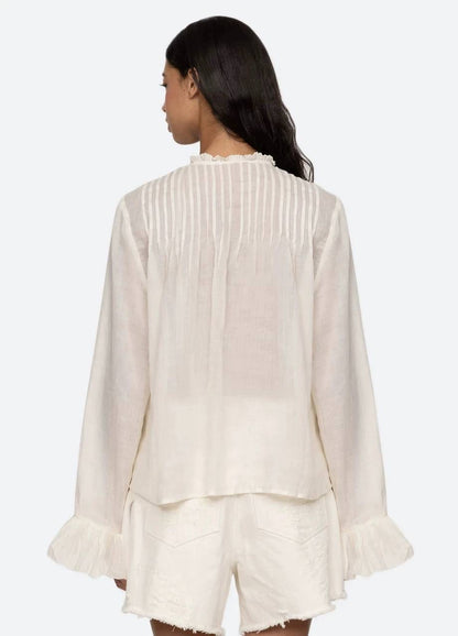SE Thalia Pearl-Embellished Blouse