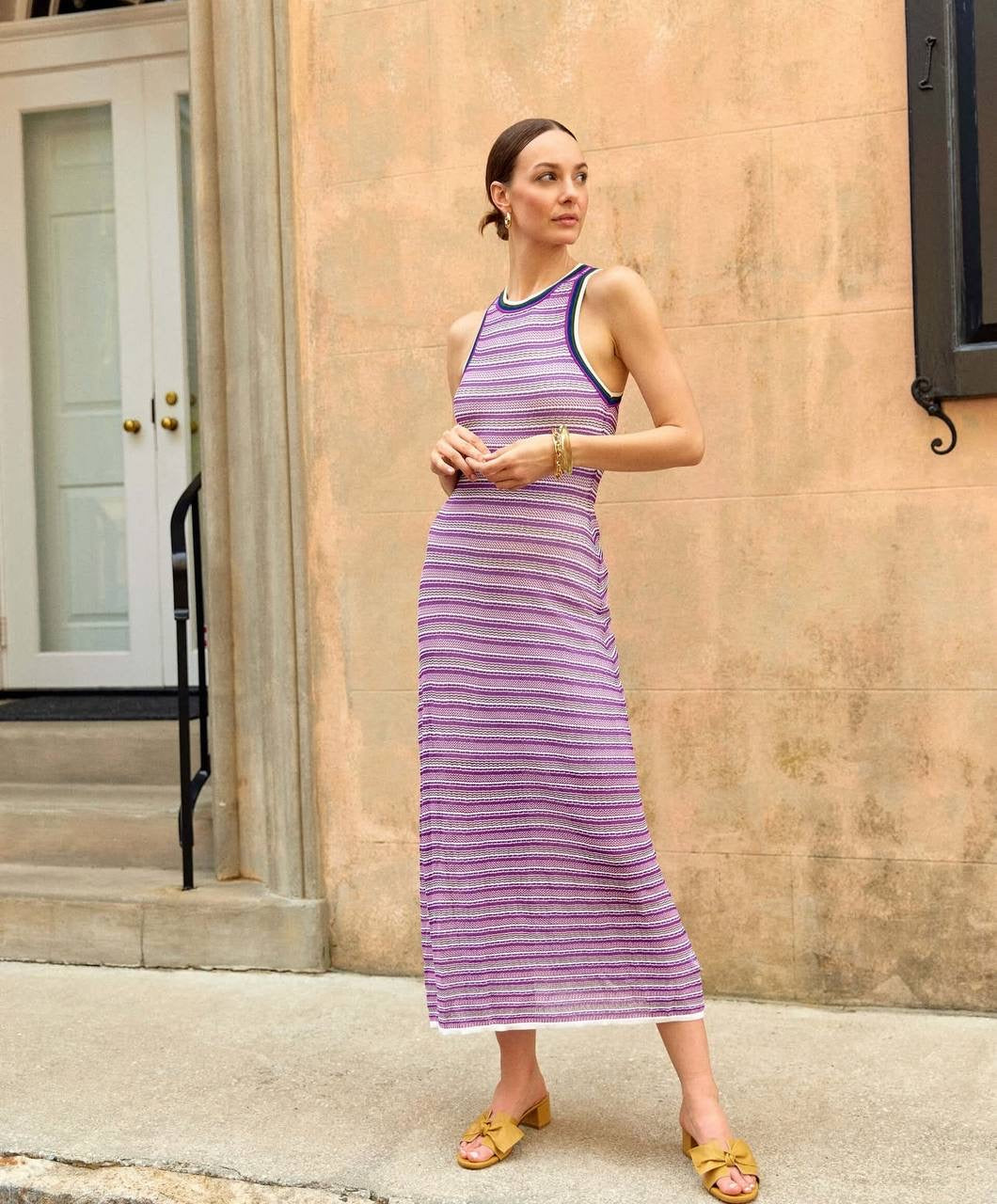 VB Sivan Slip Mesh Midi Dress